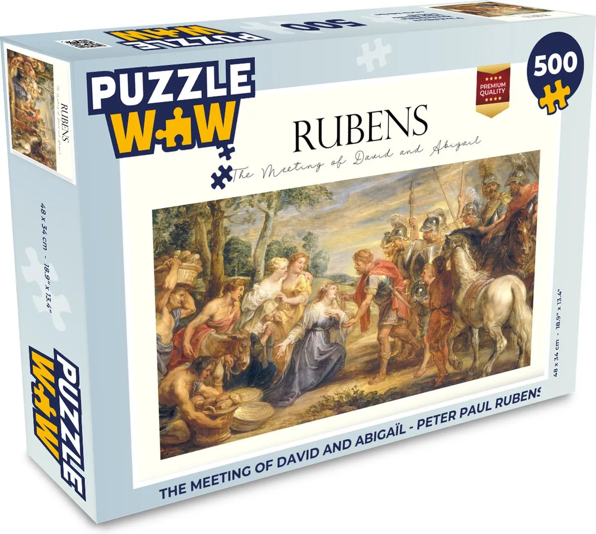 PuzzleWow Legpuzzel The Meeting of David and Abigaïl Rubens - 500 Stuks - Multicolor