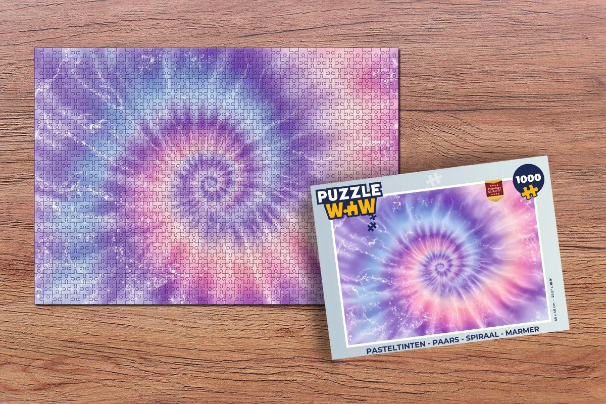 PuzzleWow Legpuzzel 1000 Stuks - Pasteltinten Paars Spiraal