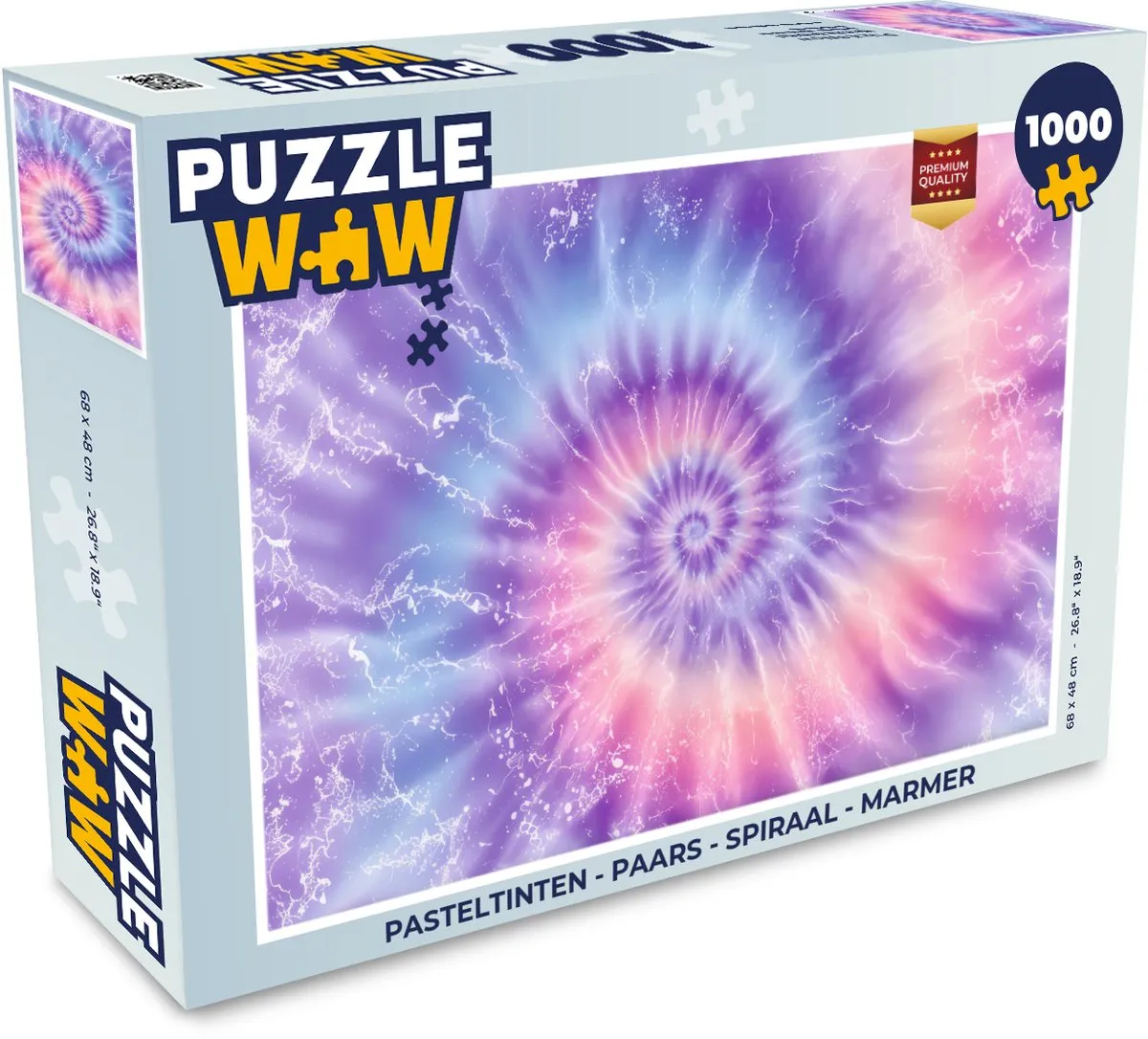 PuzzleWow Legpuzzel 1000 Stuks - Pasteltinten Paars Spiraal