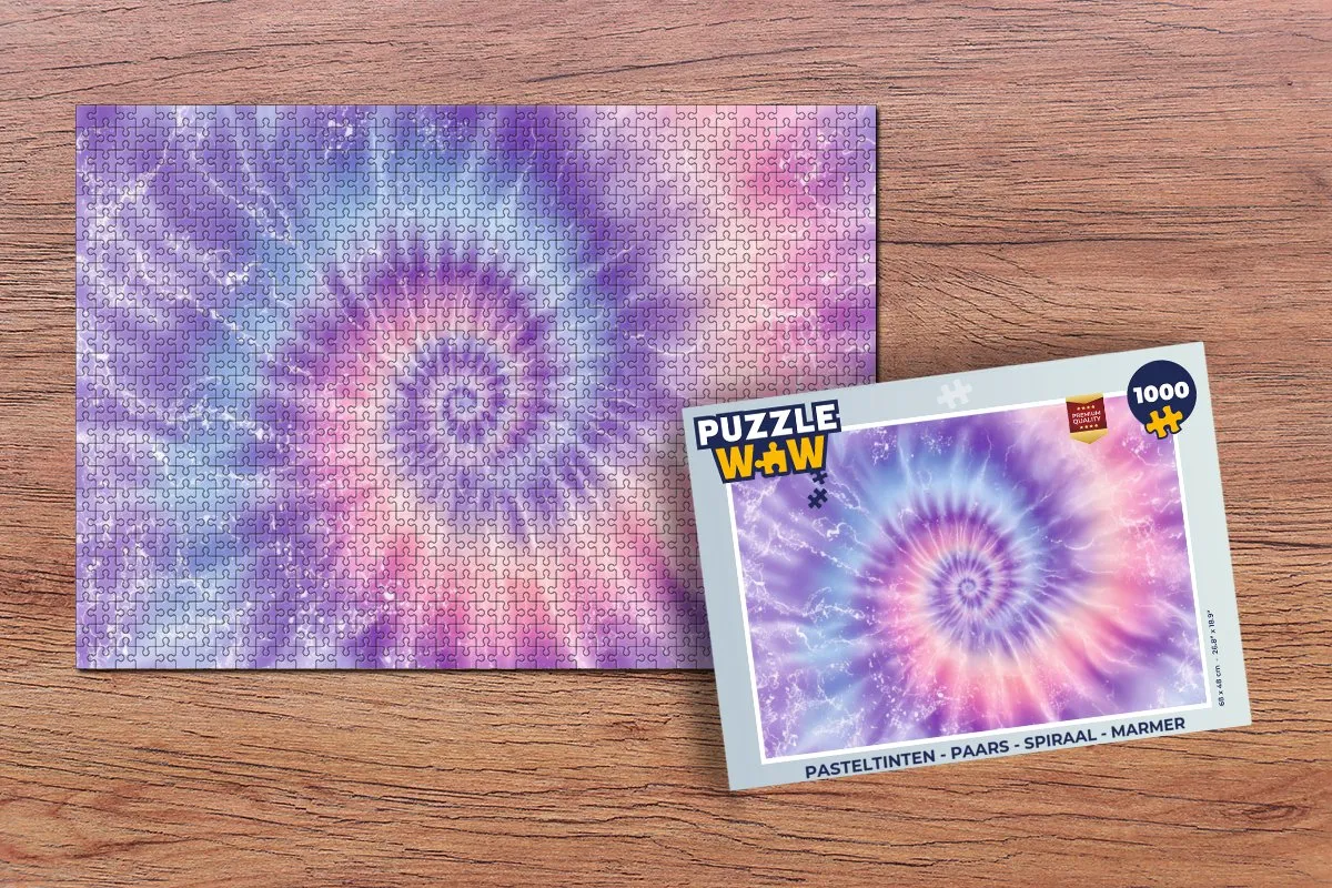 PuzzleWow Legpuzzel 1000 Stuks - Pasteltinten Paars Spiraal