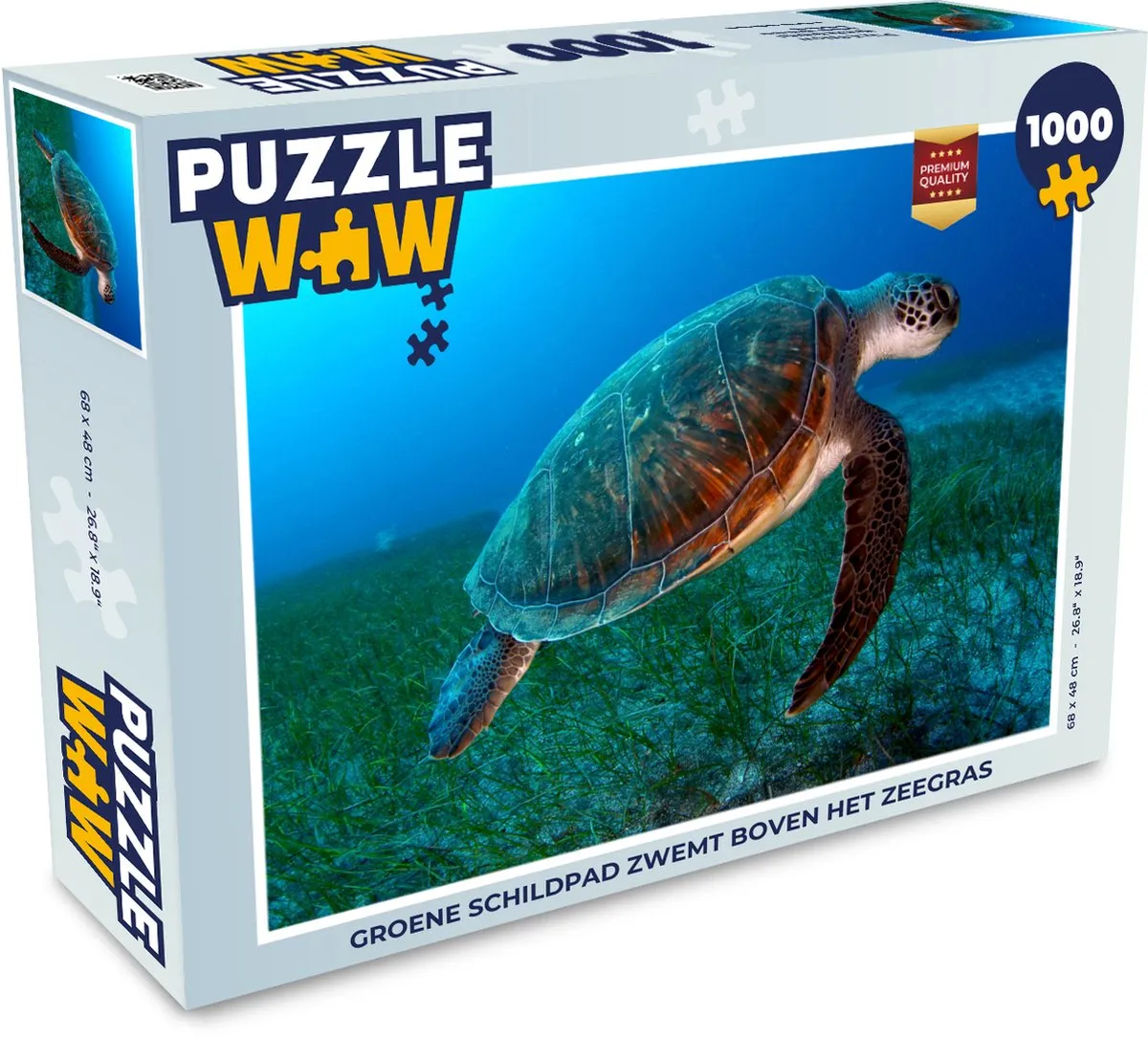 PuzzleWow Legpuzzel Groene schildpad - 1000 Stukjes Multicolor