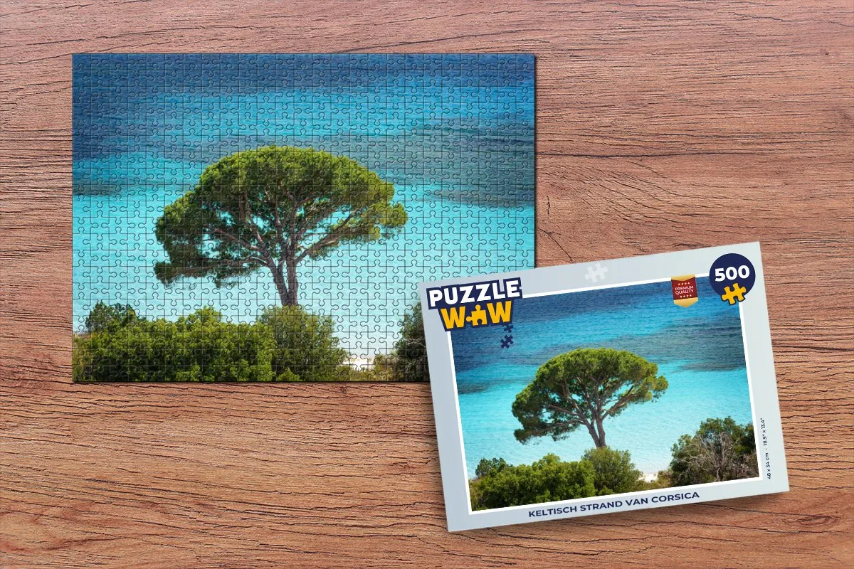 PuzzleWow Keltisch Strand van Corsica Legpuzzel 500 Stuks - Multicolor