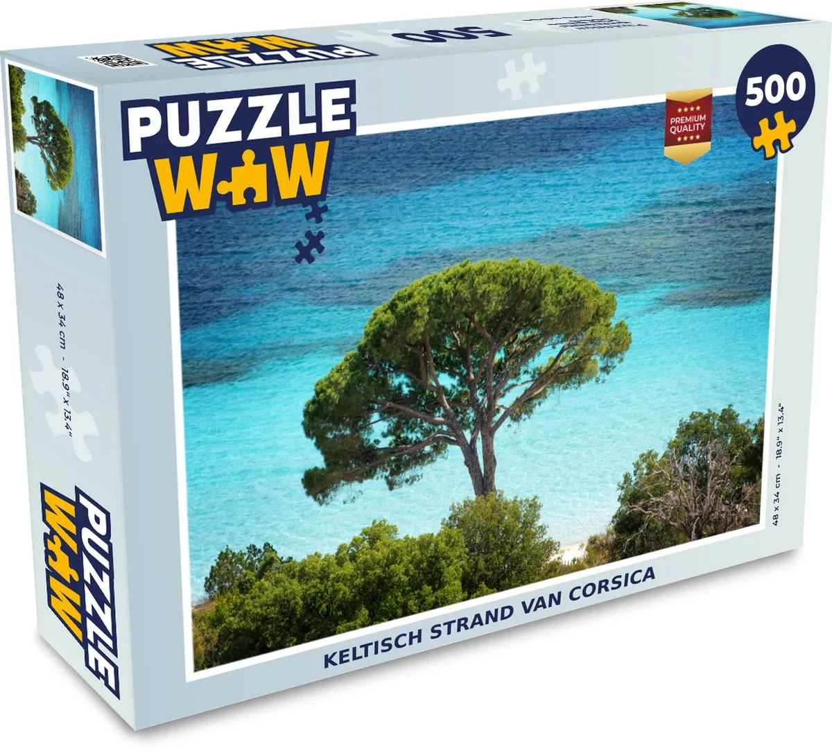 PuzzleWow Keltisch Strand van Corsica Legpuzzel 500 Stuks - Multicolor