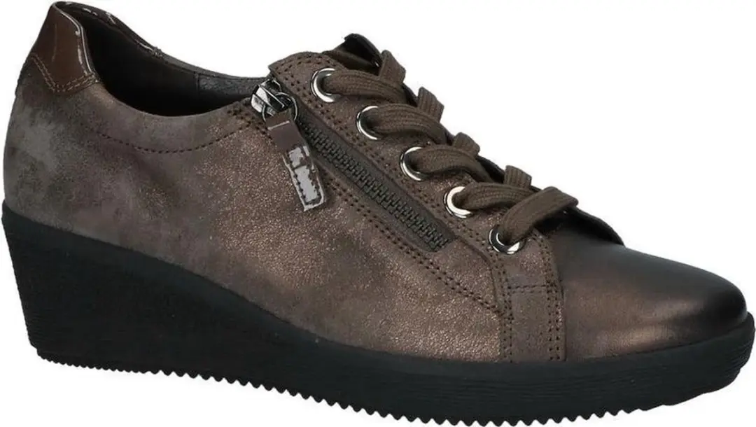 Taupe Veterschoenen met Sleehak Gabor Optifit