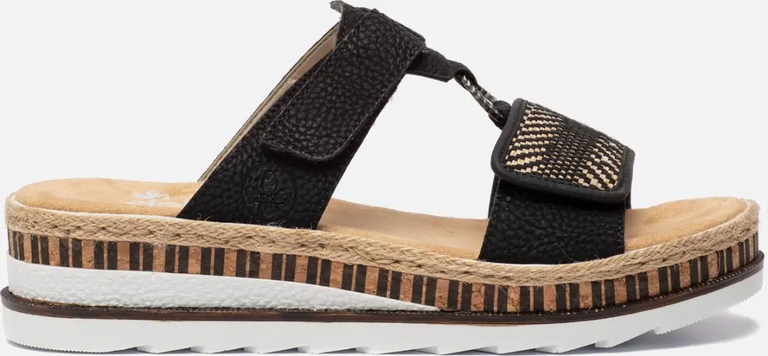 Rieker Sandalen zwart Nubuck