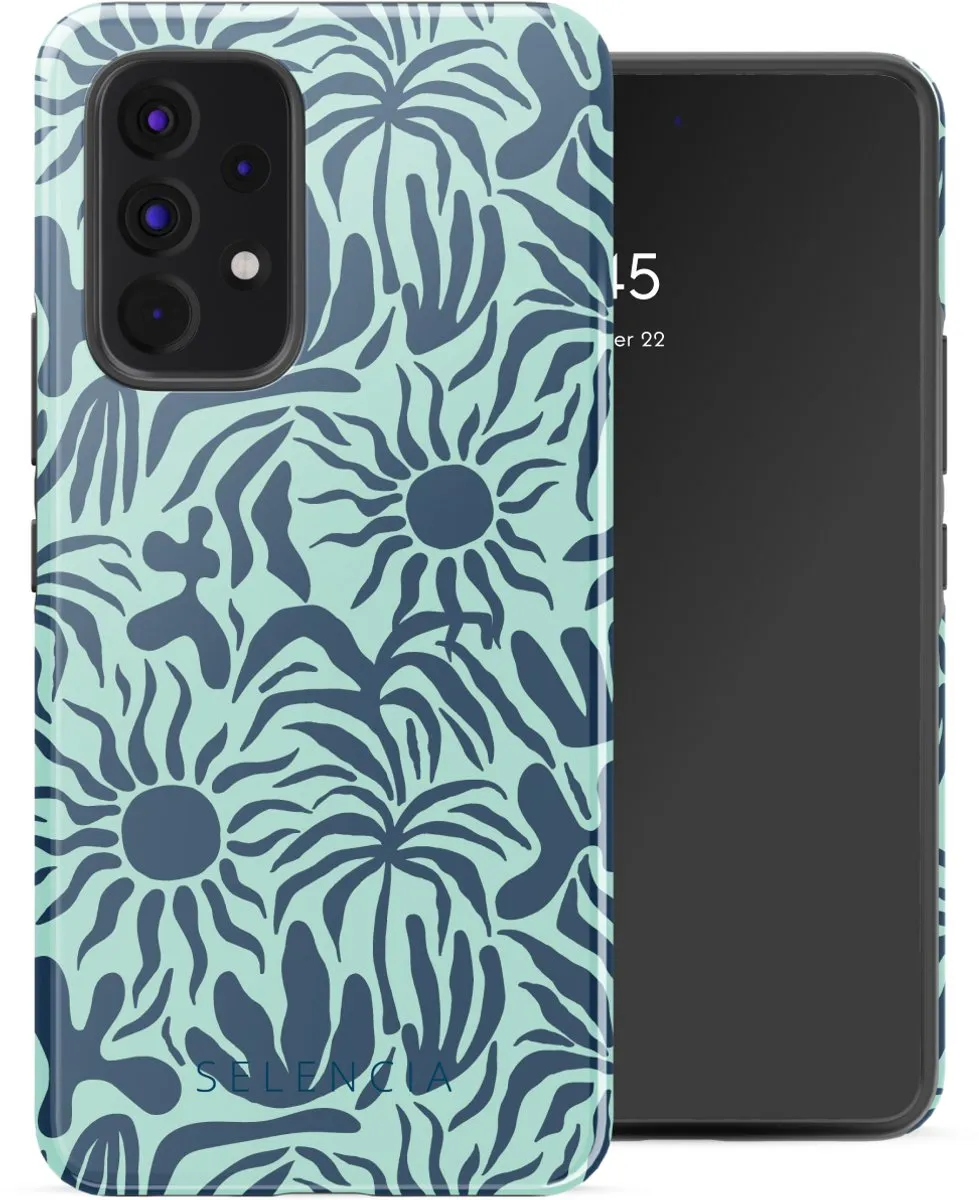 Selencia Hoesje Samsung Galaxy A53 Tropical Vibes Light Blue