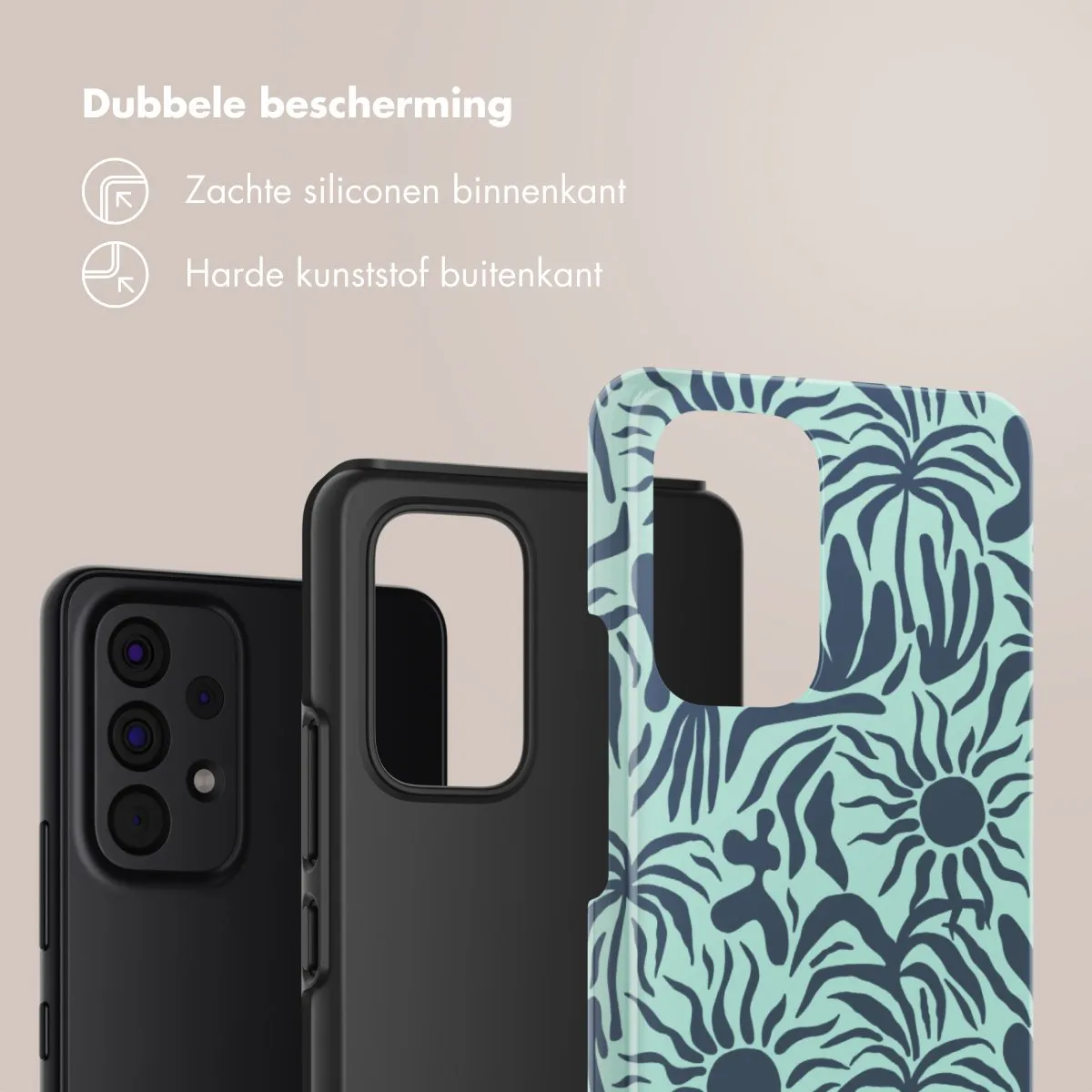 Selencia Hoesje Samsung Galaxy A53 Tropical Vibes Light Blue