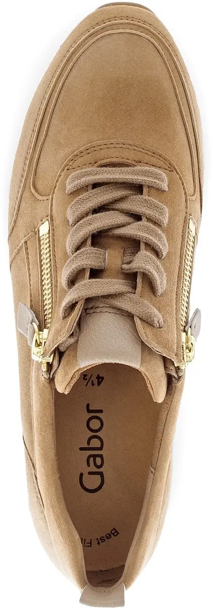 Gabor Suede Veter Rits 7391 4 - Cognac - afbeelding 3 van 6
