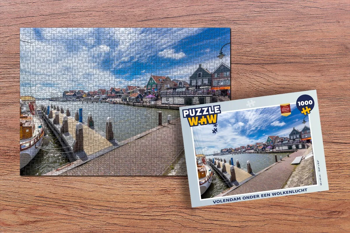 PuzzleWow Volendam Wolkenlucht Legpuzzel 1000 Stuks - Multicolor