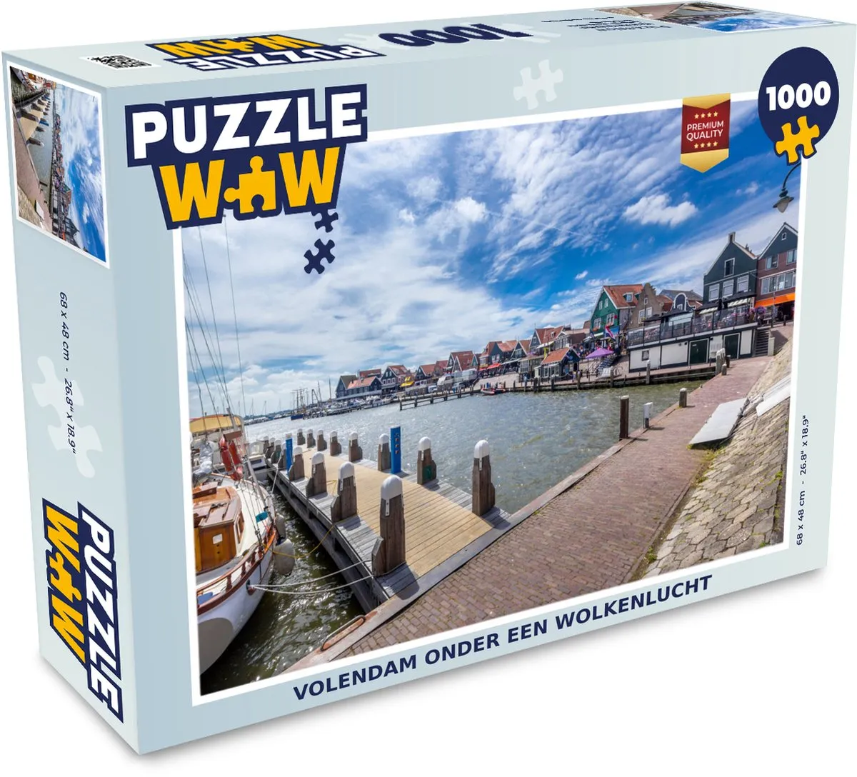 PuzzleWow Volendam Wolkenlucht Legpuzzel 1000 Stuks - Multicolor