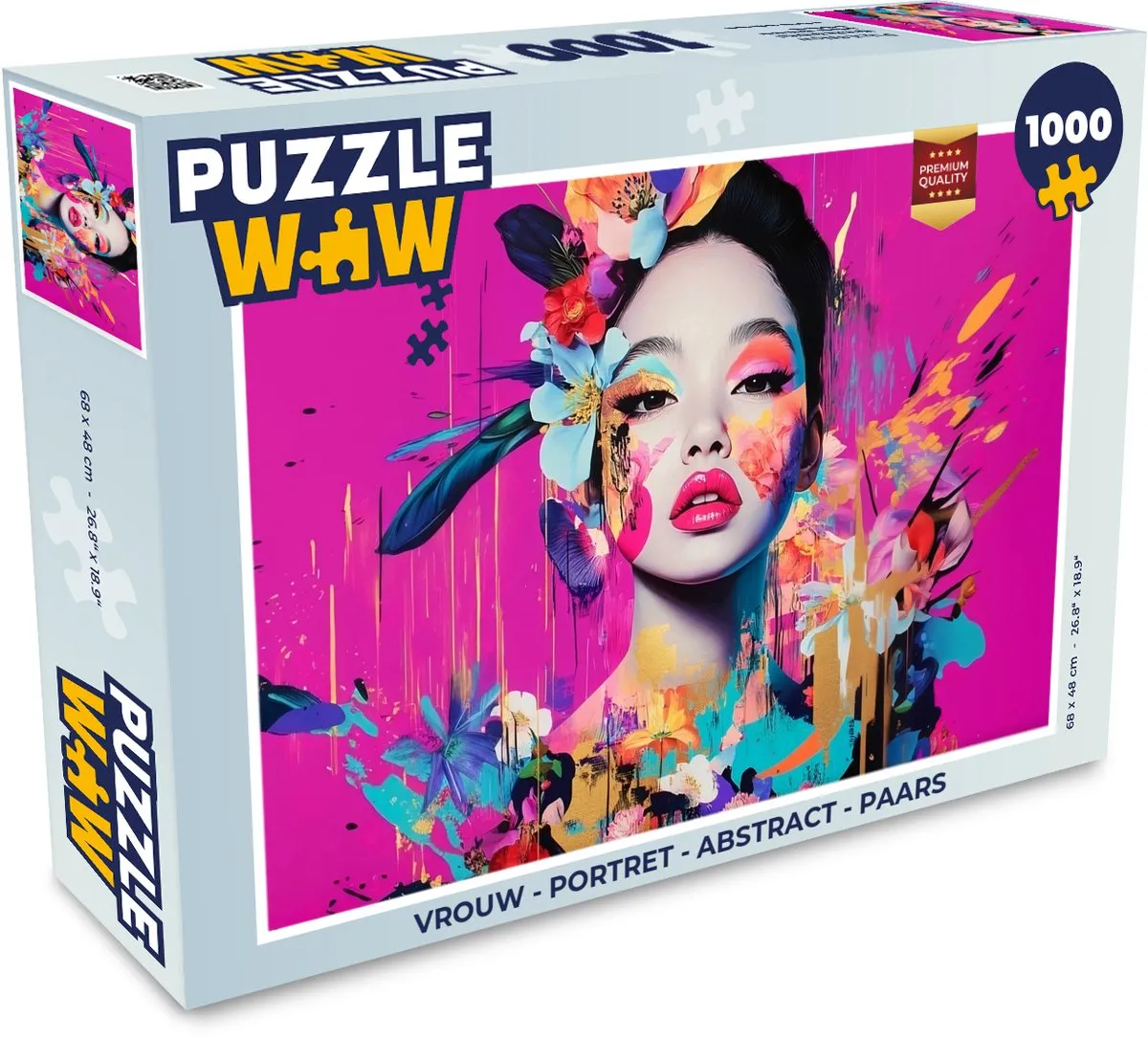 PuzzleWow Abstract Portret Legpuzzel 1000 Stuks - Paars