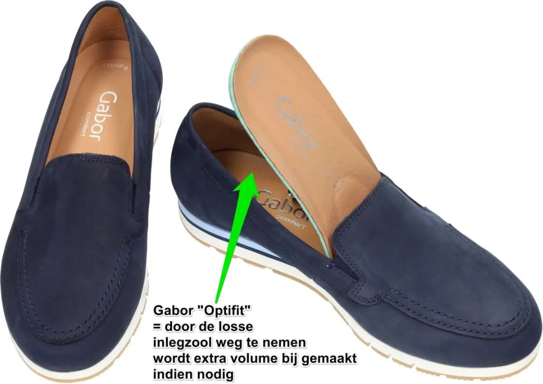 Gabor Instappers Blauw Nubuck - Dames 36.5