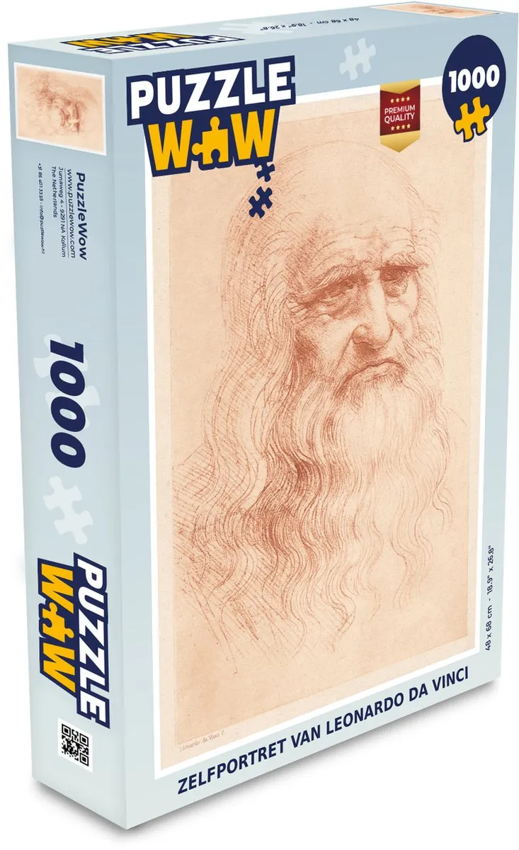 PuzzleWow Zelfportret Leonardo da Vinci Legpuzzel 1000 Stuks