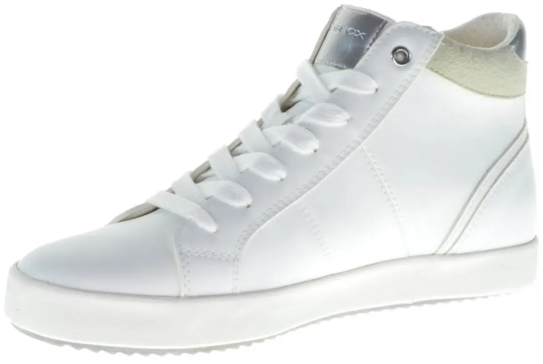 Geox Blomiee Witte Hoge Sneaker Dames Leder Veter Rits maat 36