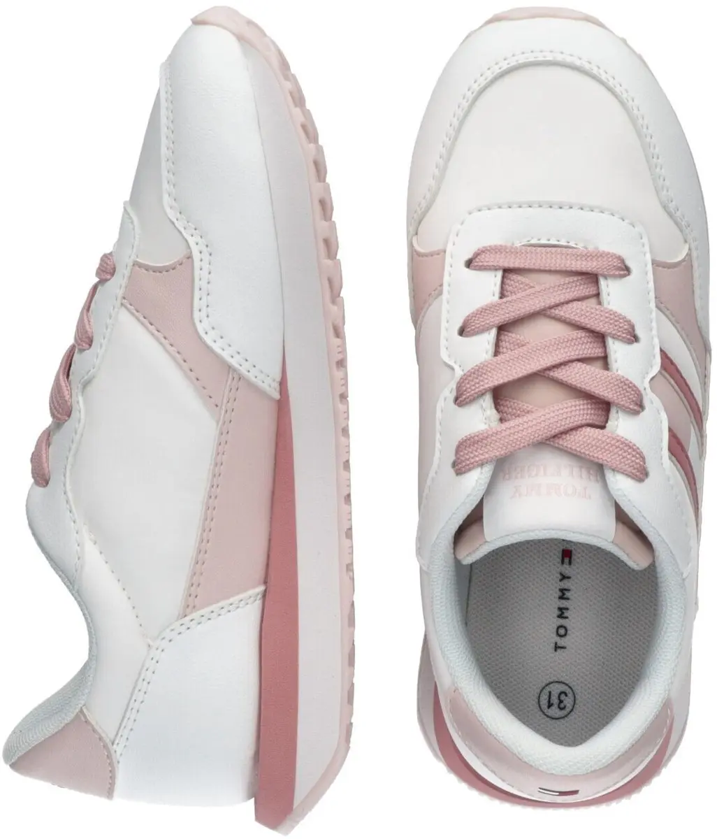 Tommy Hilfiger Flag Low Damestrainers - 36 - Roze/Wit