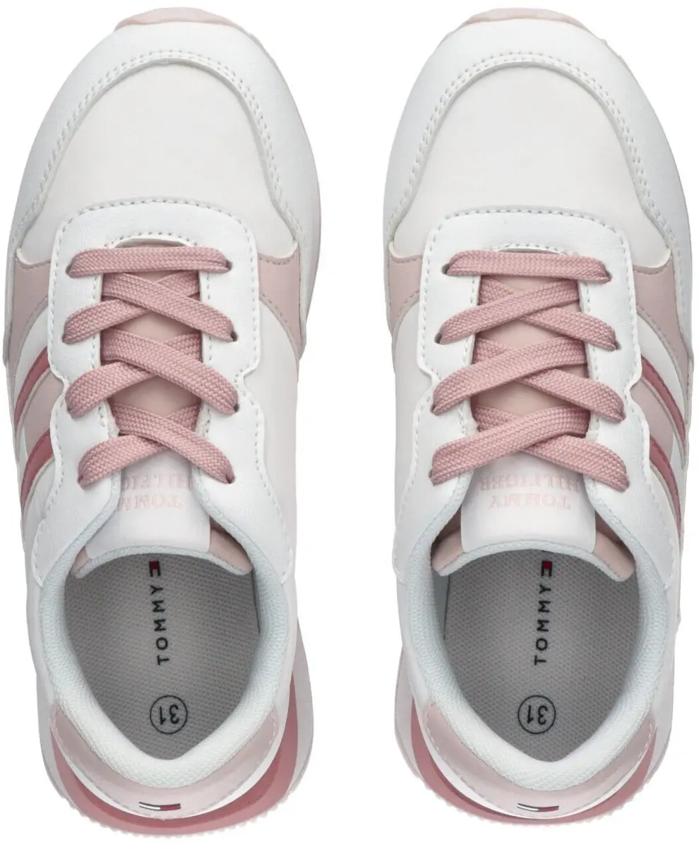 Tommy Hilfiger Flag Low Damestrainers - 36 - Roze/Wit