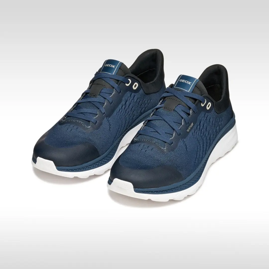 Geox Spherica Actif X1 Heren Sneakers - 43 - Donkerblauw/Zwart