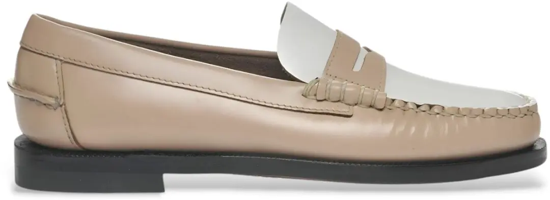 Sebago Leren mocassins Clasic Dan beige,