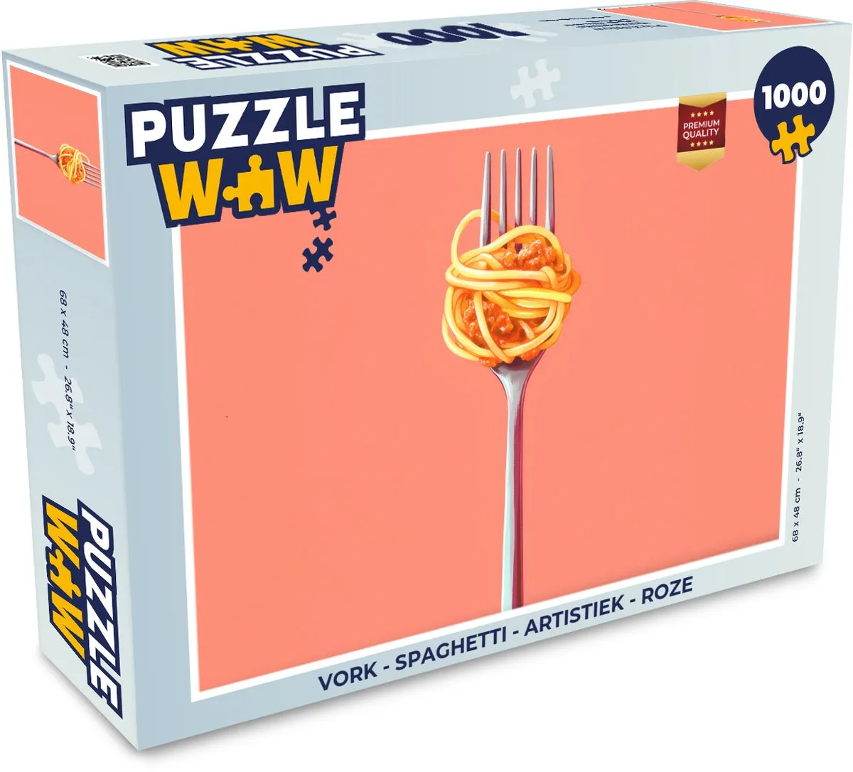 PuzzleWow Vork Spaghetti Legpuzzel 1000 Stuks - Roze