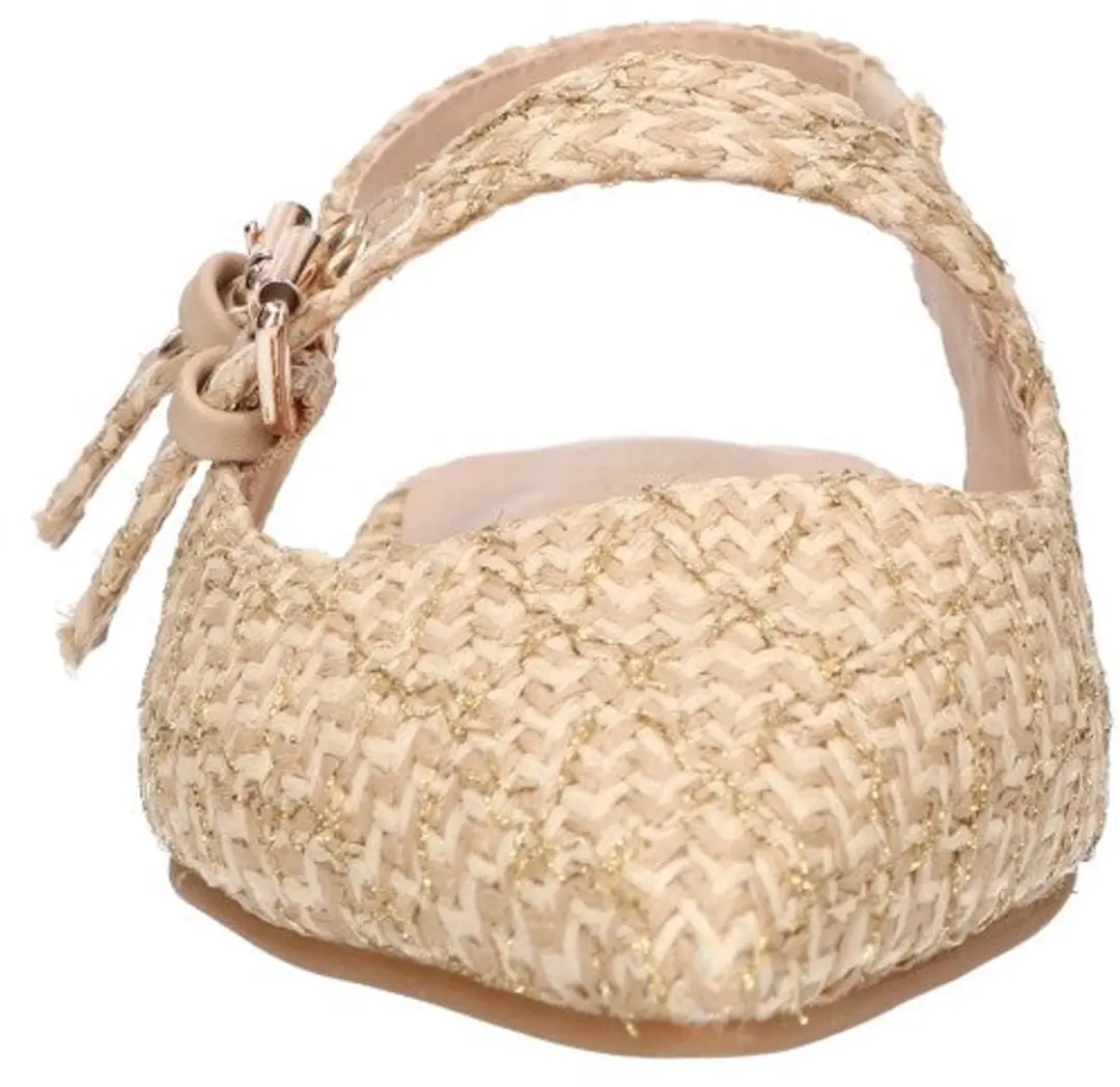 La Strada Slingback Beige Raffia
