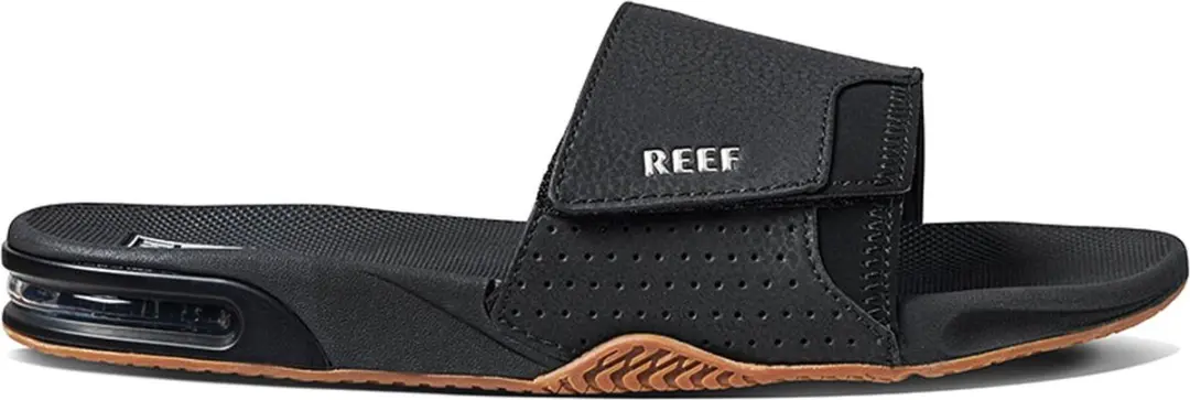 Reef Fanning Slide Heren Slippers - Zwart/Zilver - Maat 46 - afbeelding 4 van 6