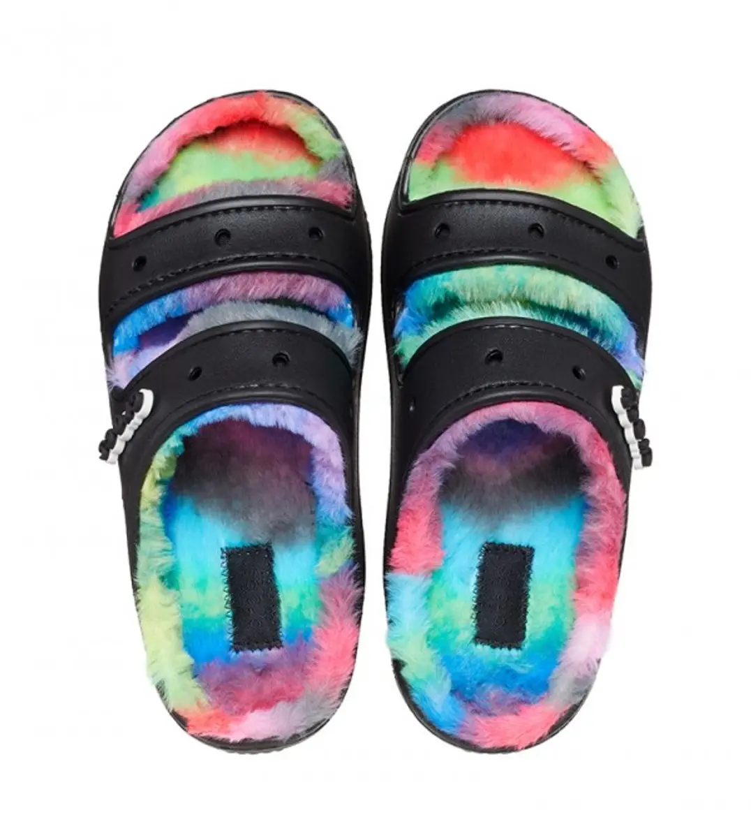 Crocs Classic Cozzzy Spray Dye Sandalen Zwart/Multi Maat 41/42 US M8/W10