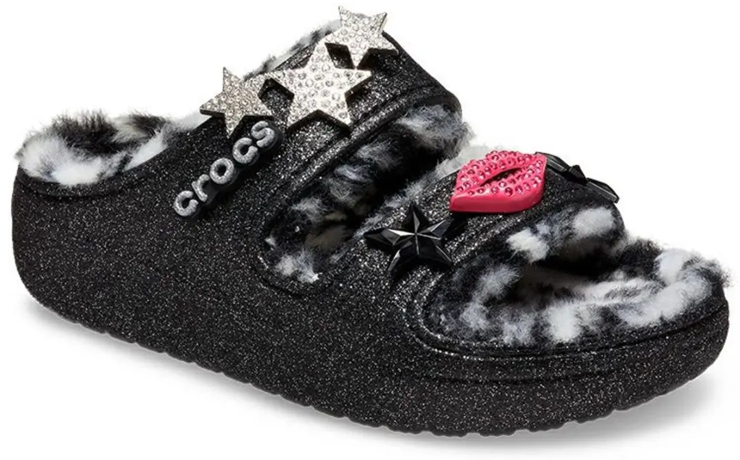 Crocs Classic Cozzzy Disco Glitter Sandalen Zwart/Multi Maat 37/38 US M5/W7