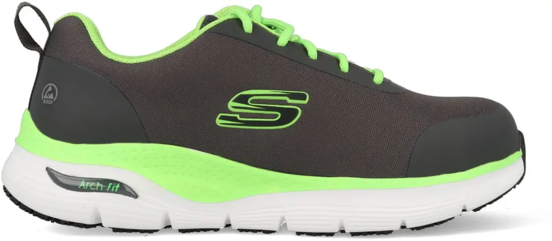 Skechers heren veiligheidssneakers SRRINGSTAP ARCH FIT 200086EC CCLM grijs/groen