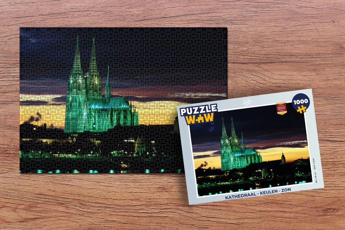 PuzzleWow Kathedraal Keulen Legpuzzel 1000 Stuks - Multicolor
