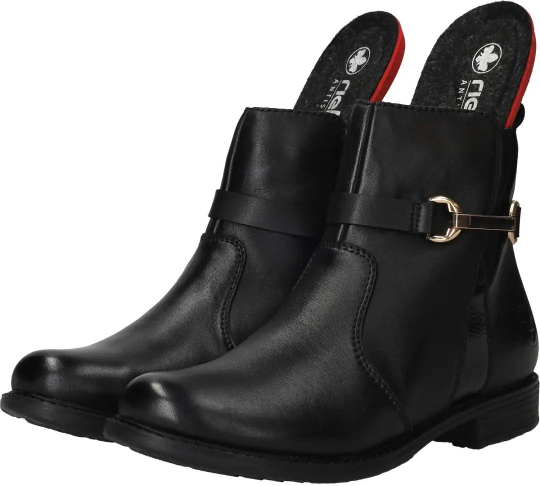 Rieker Dames Enkellaarsjes 74856-00 - Zwart