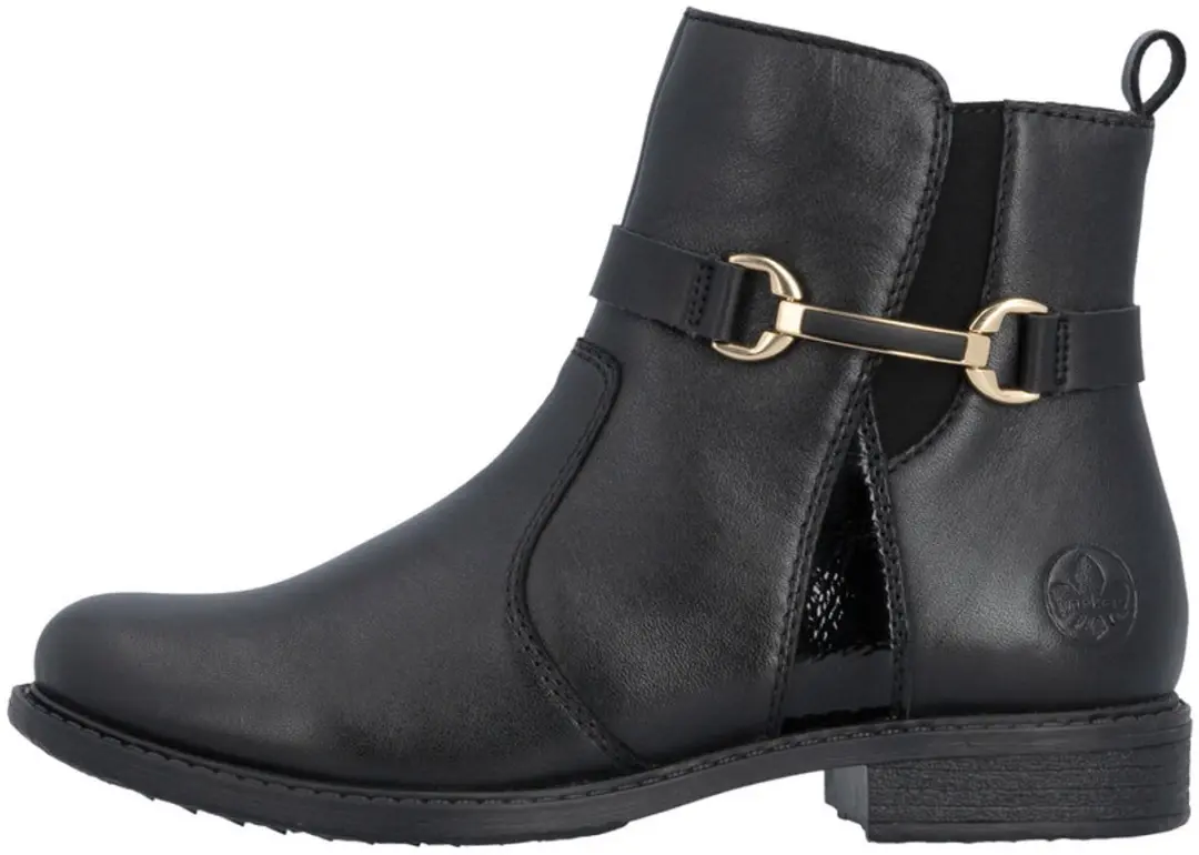 Rieker Dames Enkellaarsjes 74856-00 - Zwart