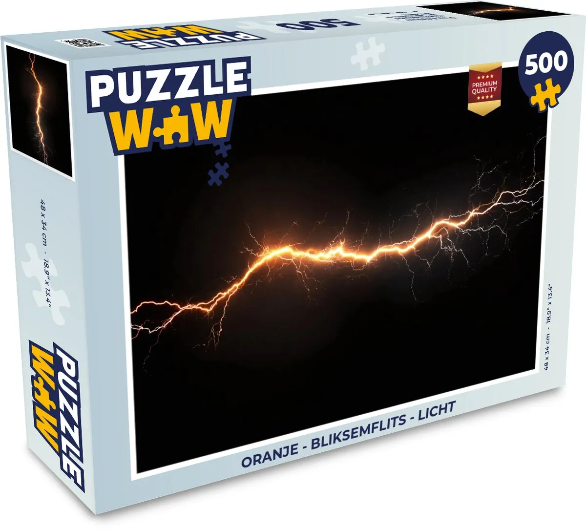 PuzzleWow Bliksemflits Legpuzzel 500 Stuks - Vonken Oranje