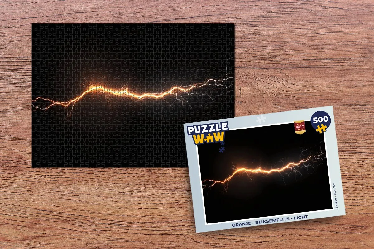 PuzzleWow Bliksemflits Legpuzzel 500 Stuks - Vonken Oranje