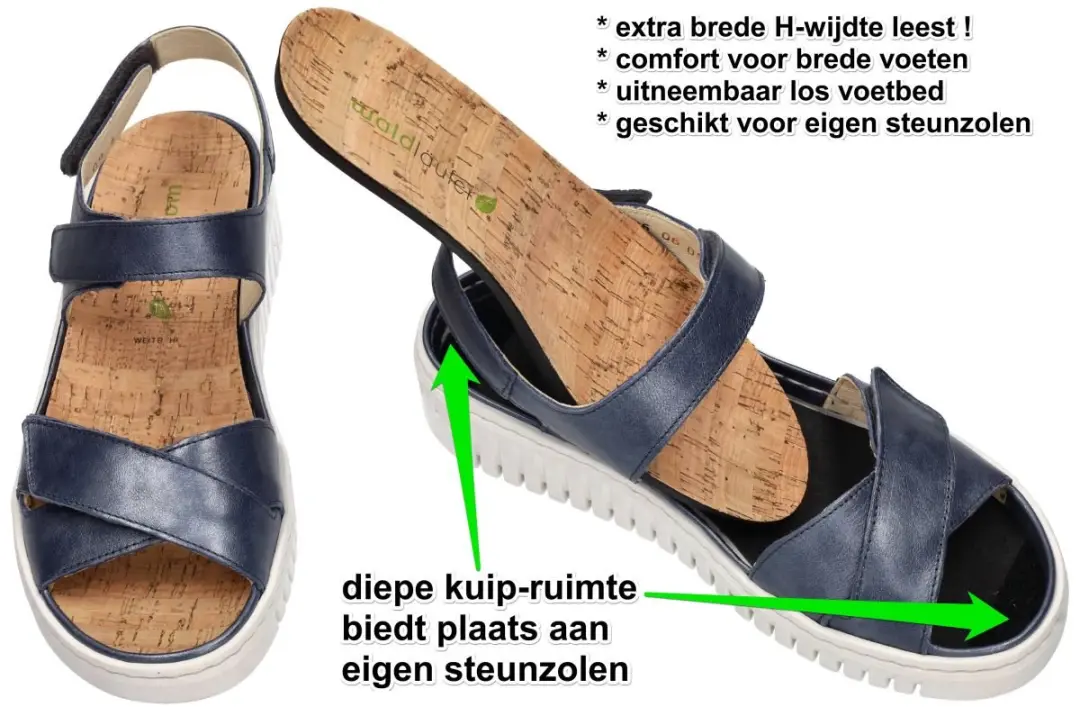 Wäldlaufer Dames Sandalen - Maat 41 - Donkerblauw - afbeelding 5 van 6