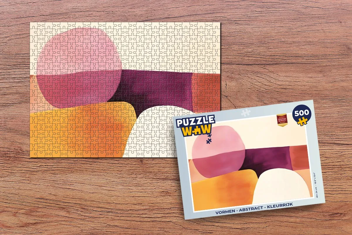 PuzzleWow Abstract Legpuzzel 500 Stuks - Vormen - Kleurrijk
