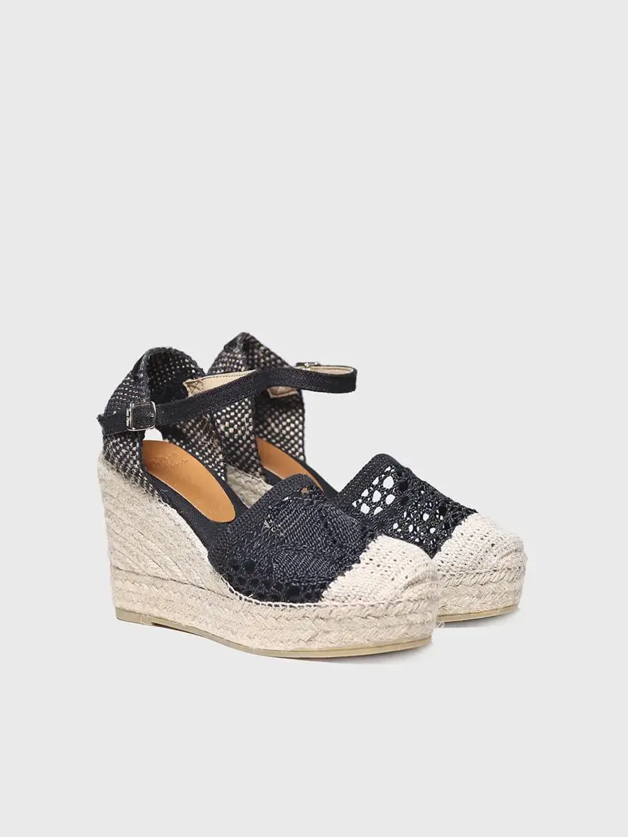 Espadrilles met hoge sleehak