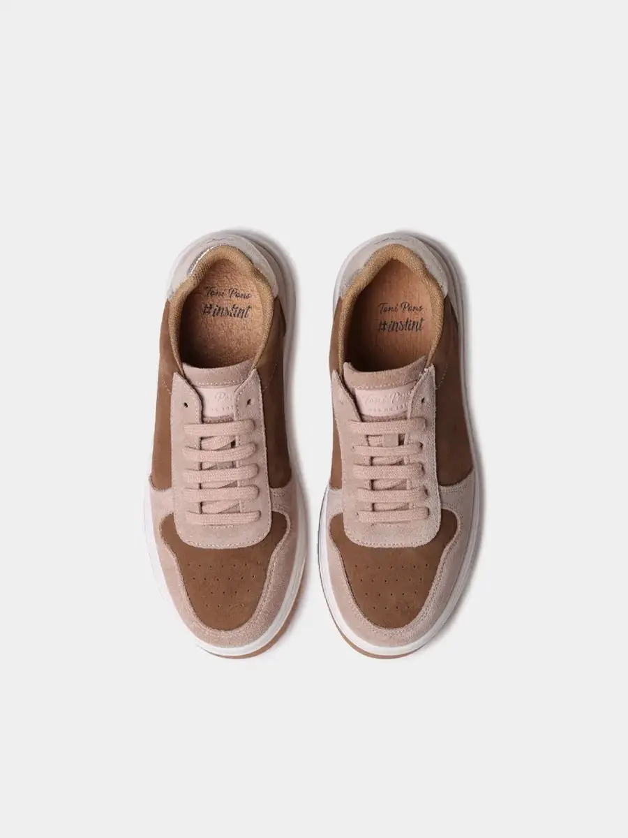 Sneakers voor dames van nubuck en suède