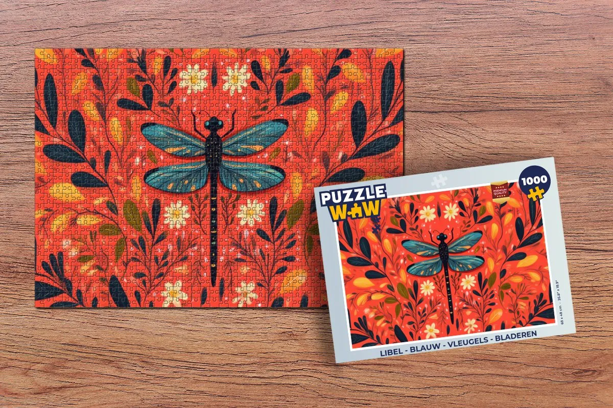 PuzzleWow Libel Puzzel 1000 Stuks - Kleurrijk