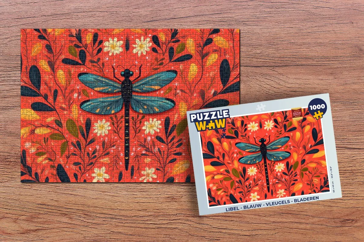 PuzzleWow Libel Puzzel 1000 Stuks - Kleurrijk