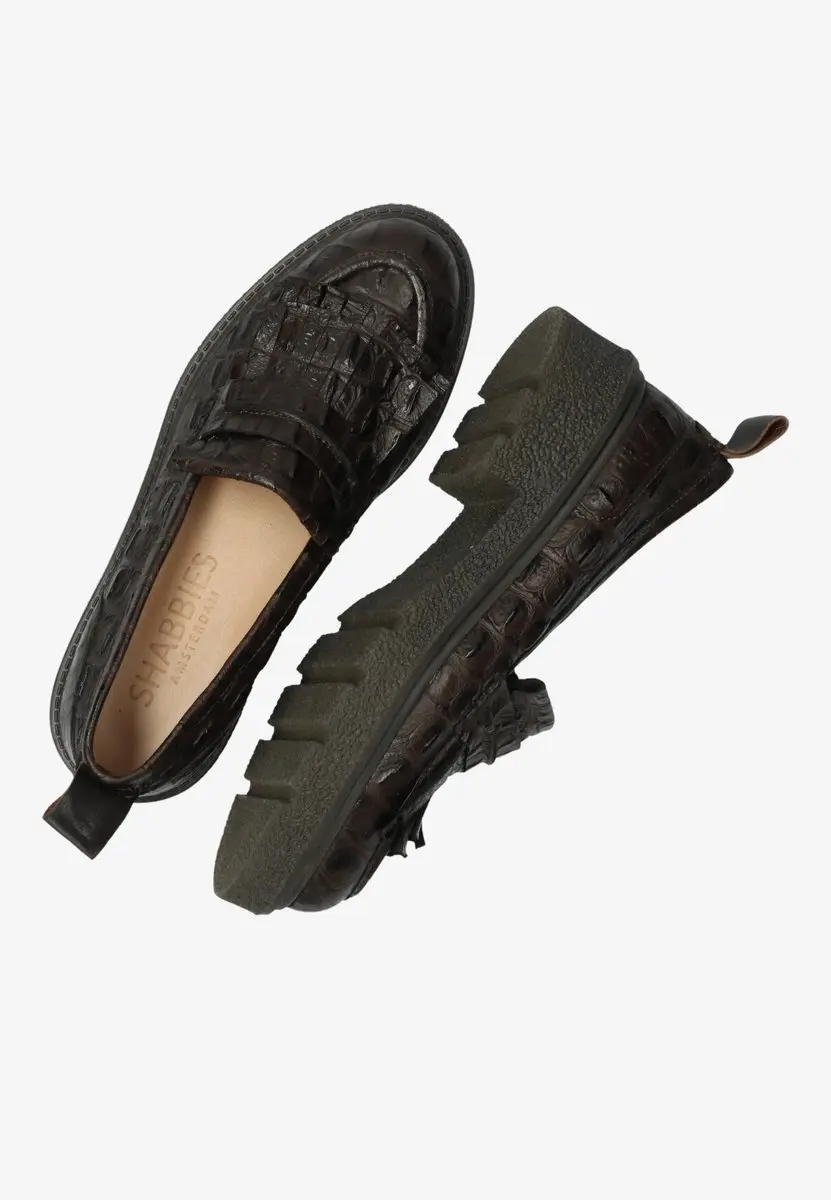 Shabbies Amsterdam JACY LOFA Loafer - Croco Dark Brown - 39 - afbeelding 6 van 6