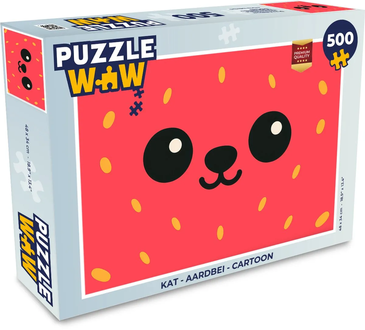 PuzzleWow Kat Aardbei Legpuzzel 500 Stuks - Rood
