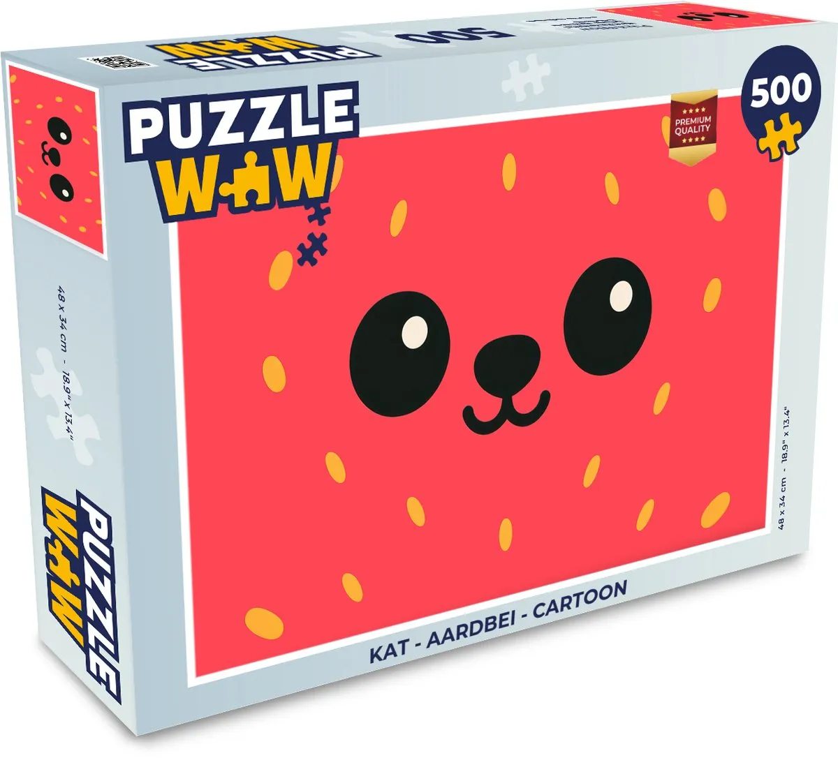 PuzzleWow Kat Aardbei Legpuzzel 500 Stuks - Rood
