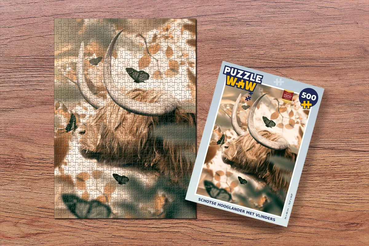 PuzzleWow Schotse Hooglander Legpuzzel 500 Stuks - Multicolor