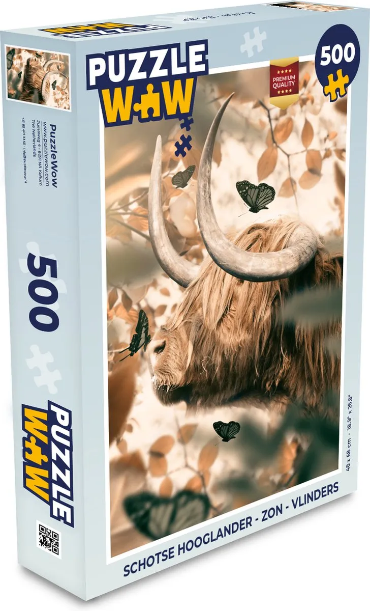 PuzzleWow Schotse Hooglander Legpuzzel 500 Stuks - Multicolor