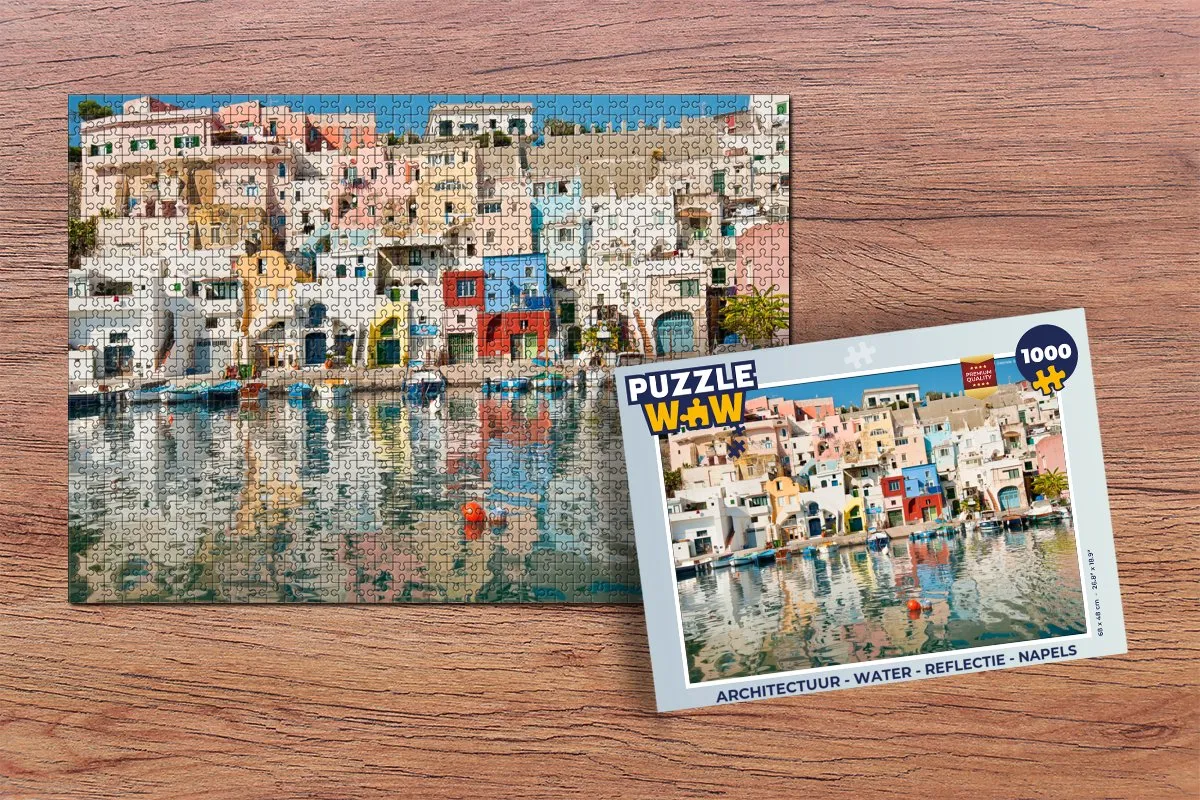 PuzzleWow Napels Reflectie Legpuzzel 1000 Stuks - Multicolor