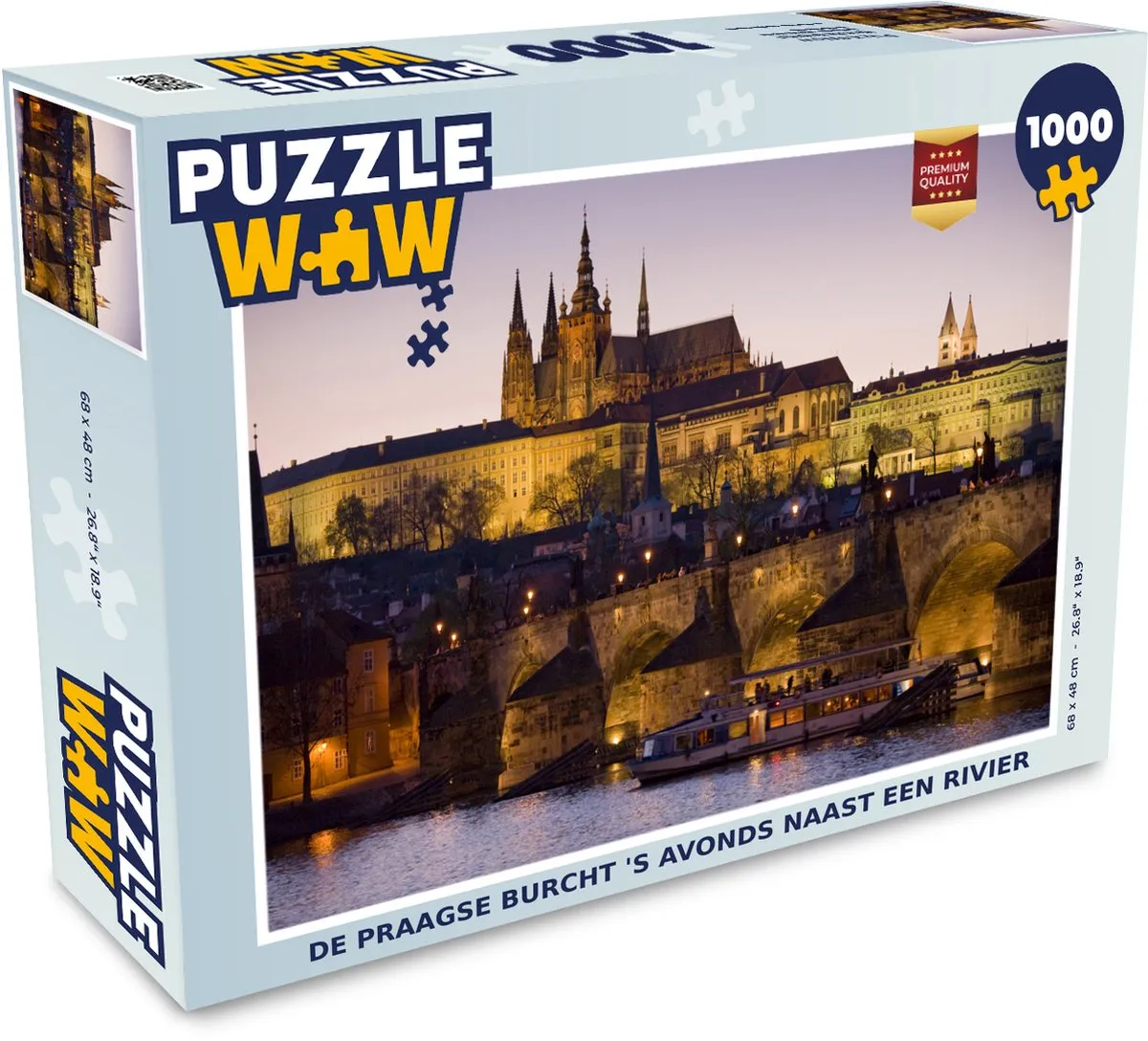 PuzzleWow Praagse Burcht Rivier Avond Legpuzzel 1000 Stuks