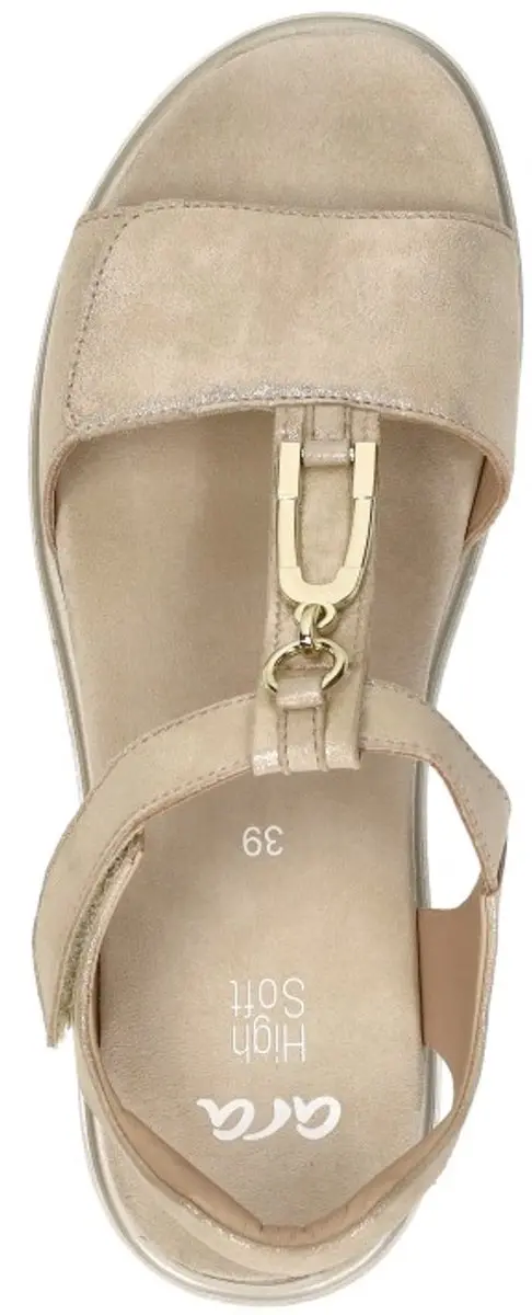 Ara Bilbao-S Sandalen Plat - goudkleur - Maat 38 - afbeelding 4 van 6