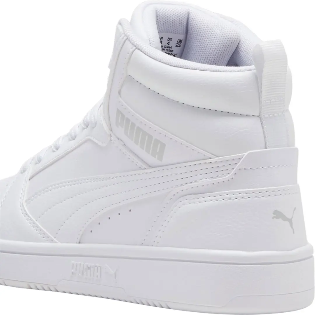 PUMA Rebound V6 Mid Jr Unisex Sneakers 35.5 - PUMA White-Cool Light Gray - afbeelding 6 van 6