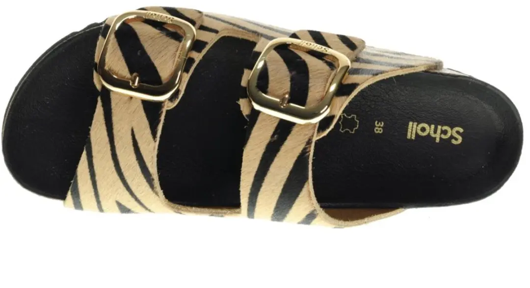 Scholl Noele Zebra Slippers - Zwart - Maat 42 - afbeelding 2 van 5