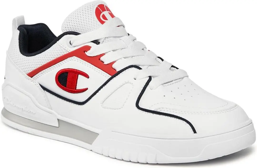 Champion 3 Point Low heren sneaker S21882-CHA-WW010 wit/blauw/rood